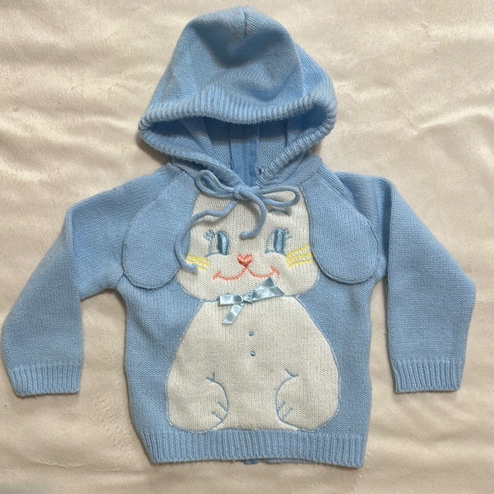 EUC vintage tiny tots zipper back sweater size 6/9 mo